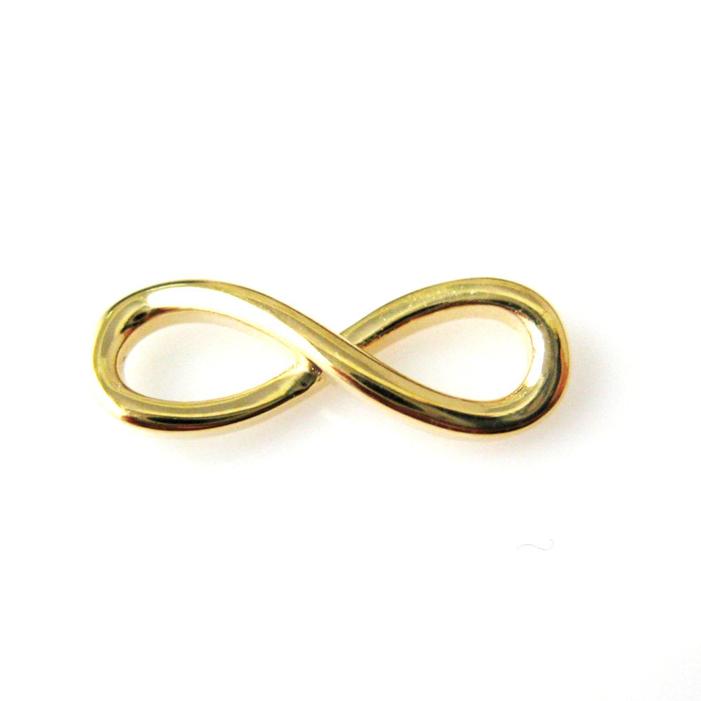 Infinity Charm or Connector18k Gold Plated over Sterling