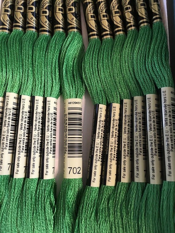 DMC 702 Kelly Green Embroidery Floss 2 Skeins 6 Strand Thread
