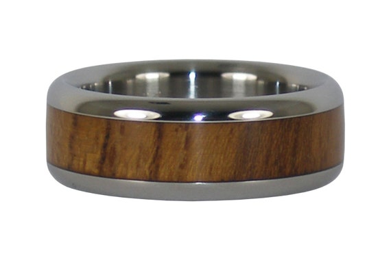 Teak Wood Titanium Ring