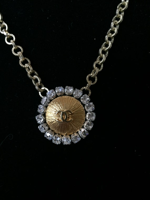 Etsy chanel button necklace Clearance