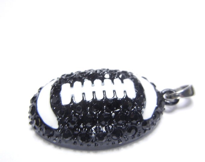 Black Football Pendant Rhinestones