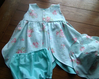 Baby Petal Dress ,Handcrafted, Baby Dress, Floral Print Infant Dress, Infant Outfit, Baby Girls Dress, Baby Christening Dress, 1st Birthday