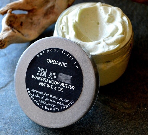 ORGANIC Green Tea Body Butter. Organic Whipped by badgerfacebeauty