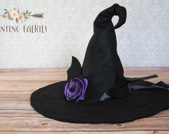 Gwendolyn the Witch Hat with Bat and Roses