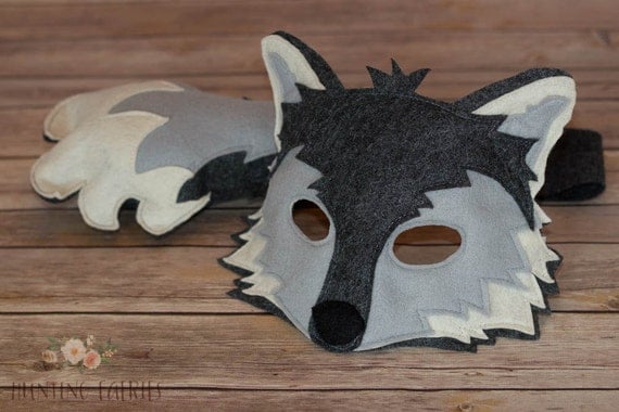 Amadeus the Arctic Wolf Mask and Tail Pretend Play Costume