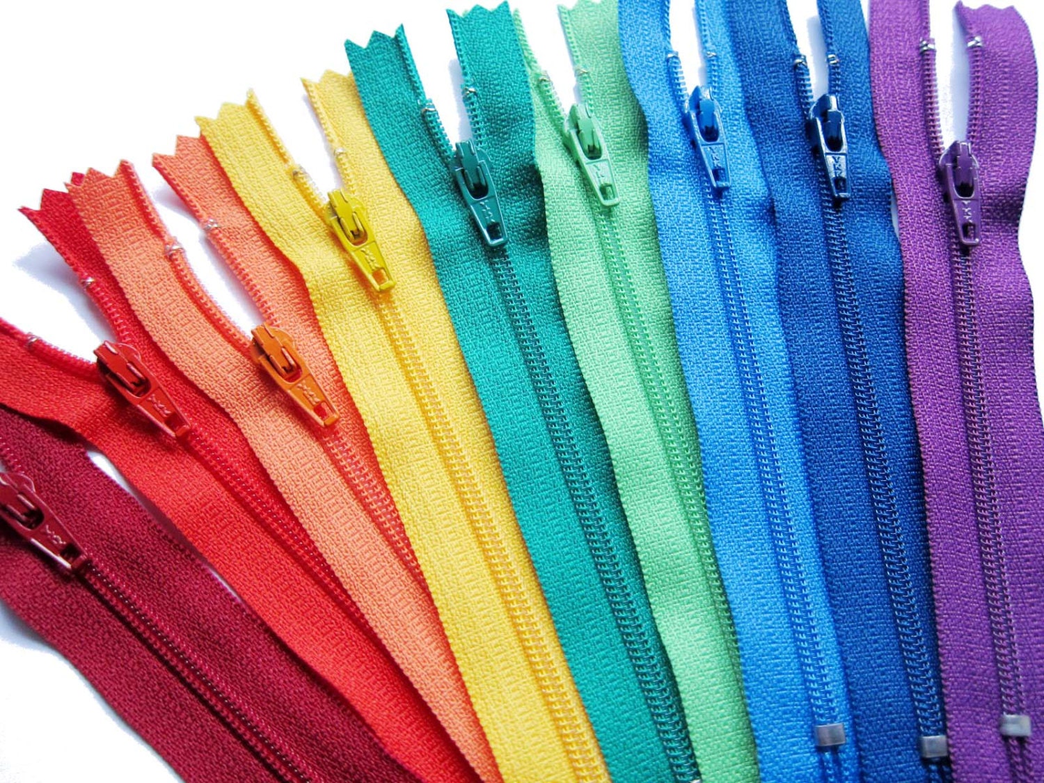 YKK Zippers in Assorted Colors Set of 9 Colors YKK Nylon