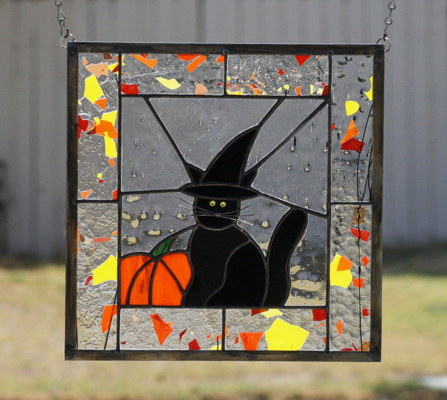 HALLOWEEN CATStained Glass Halloween Window Decoration 2016