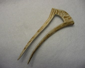 Deer Antler Hand Carved Hair Fork Stick Comb #83