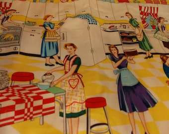 Vintage Kitchen Table Mat-Vintage Ladies Baking-Vintage Mat