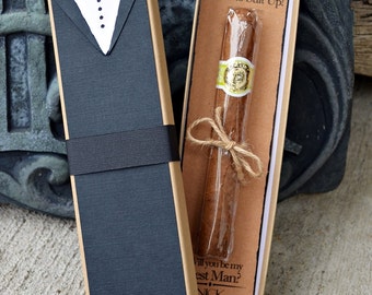 Will You Be My Groomsman Cigar Box Tux Best Man Time To Suit Up Rustic Custom Gift