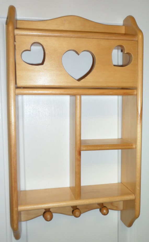 Decorative Pine Wood knick knack Cubby Wall Shelf by AuntiEvelyn