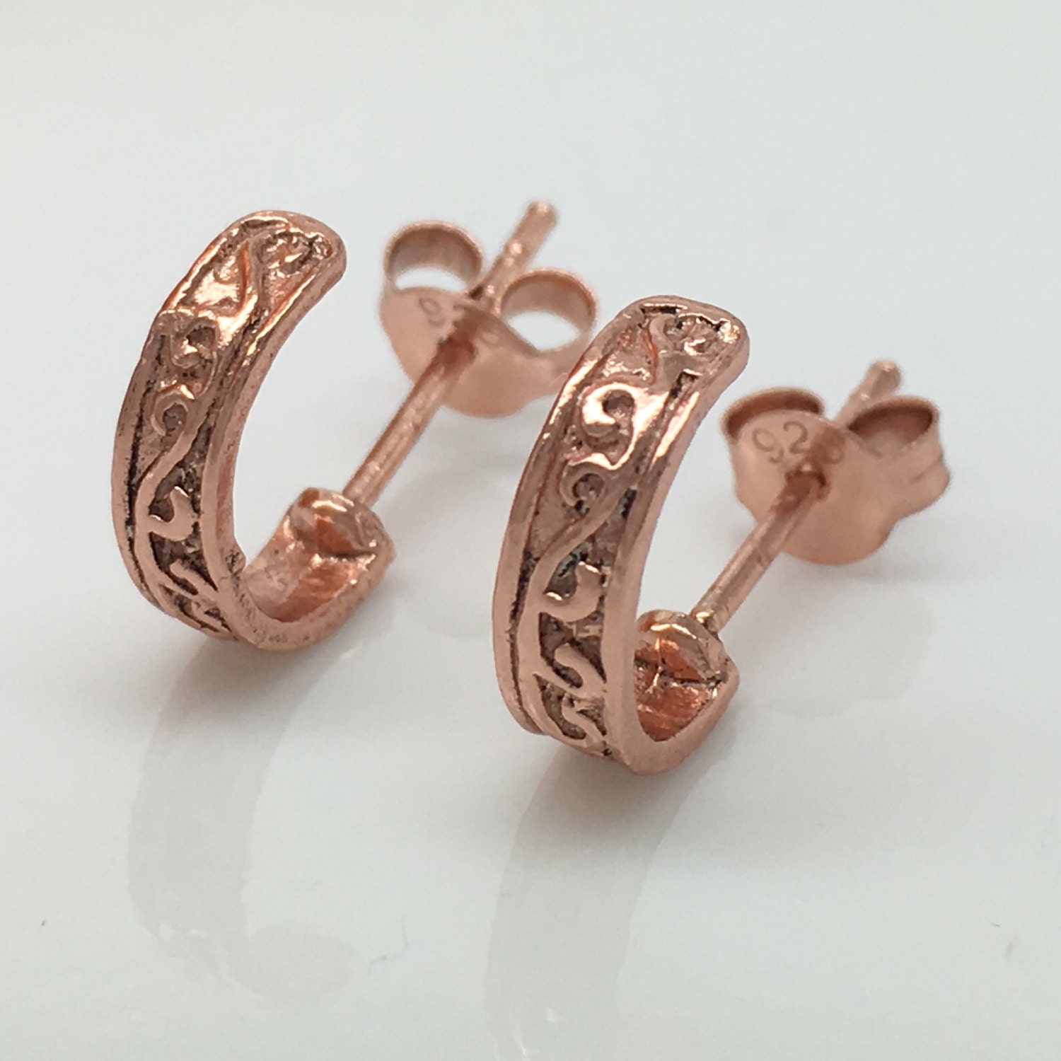 Half hoop earring rose gold hoop men's hoop earrings