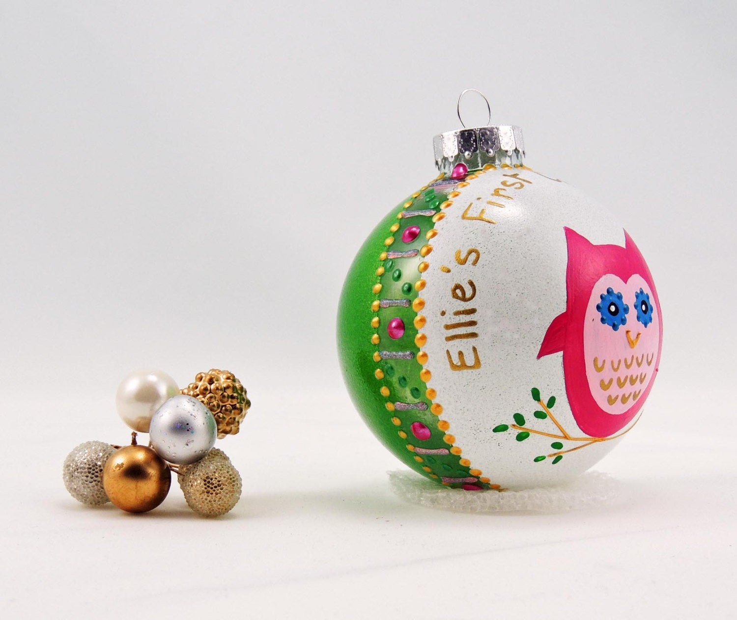 owl ornament personalized hand painted glass ornament owl ornament personalized hand painted glass ornament