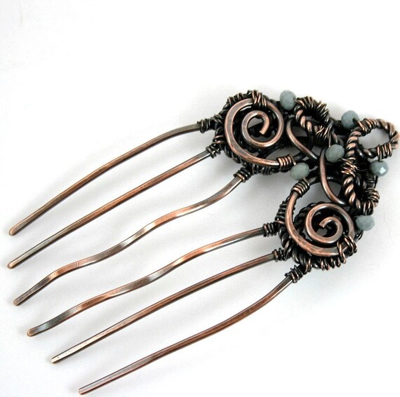 Grey Hair Comb Hair Pin Decorative Hair Comb Copper