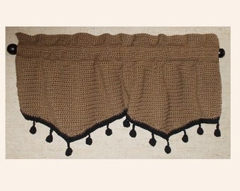 Valance Crochet Pattern, Ascot Valance Pattern, Crochet Curtain Pattern, Kitchen Curtain, Downloadable