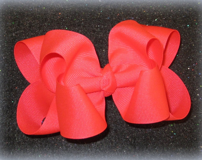 Girls Hair Bow, Neon hair Bow, Neon Peach Bow, Boutique Hairbow, Big Hairbow, Girls Peach Bow, Neon hairbow, Large Hairbow, toddler girl bow