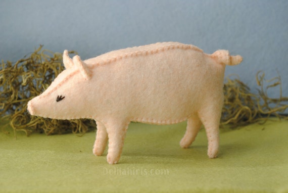 Printable PDF Felt Pig Sewing Pattern Sew Your Own Stuffed Pig piggy pattern pdf artists teddy sewing stuffed toy