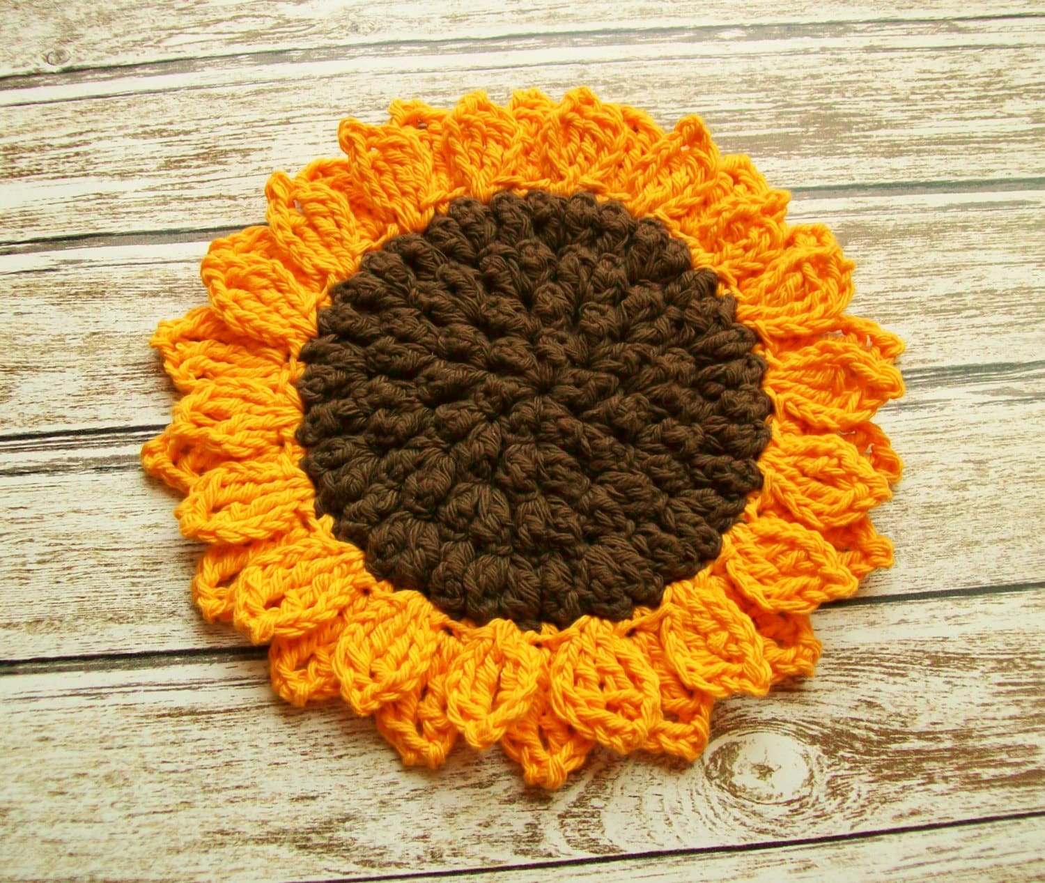 Sunflower Potholder Free Pattern Crochet Hot Pads Crochet Flowers | Hot ...