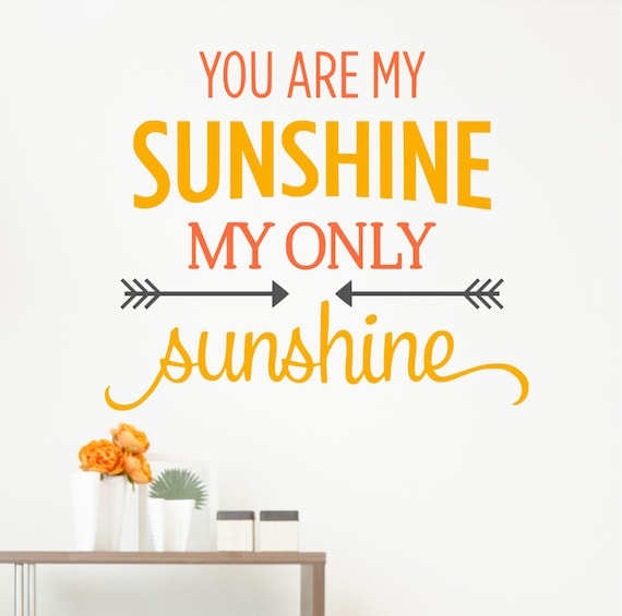 You Are My Sunshine Wall Decal Sticker baby by DecorDesignsDecals