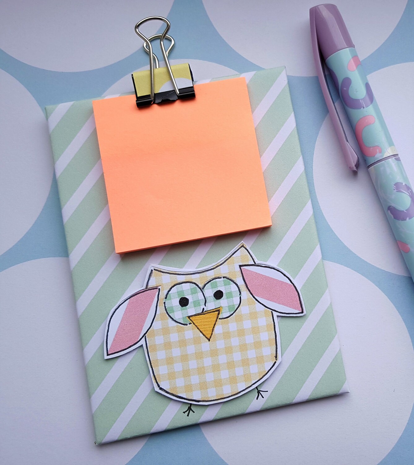 Mini Clipboard Owl Sticky Notes Holder Notepad