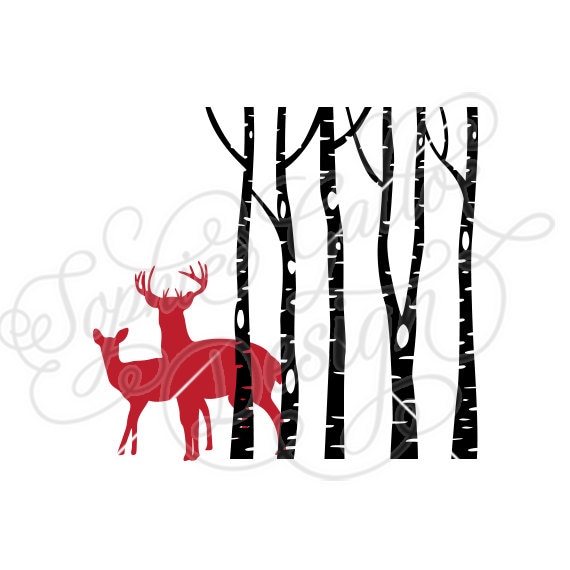 Download Deer in Woods Forest SVG DXF digital download files Silhouette