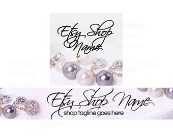 Shop Logo - Etsy Banners - Jewelry Etsy Banner - Etsy Shop Banners - Etsy Branding Set - Banner and Shop Icon - 2 Piece Set - Jewelry 5