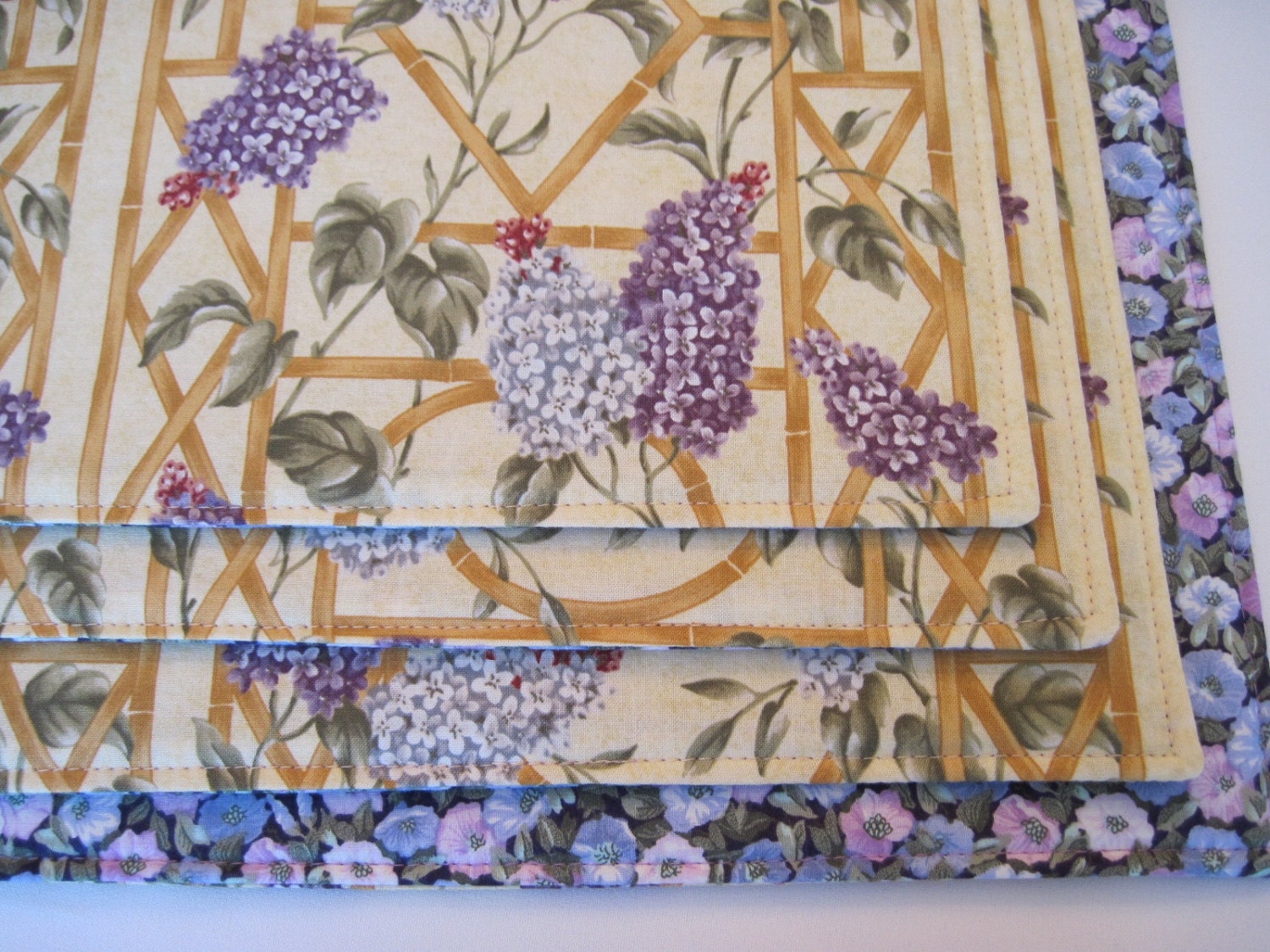 Purple Lilac Placemats Reversible Lavender Placemats Light
