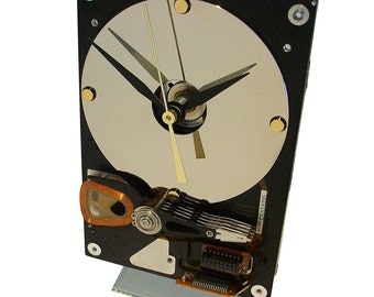30% OFF! Hard Drive Clock with Acrylic Stand and Mirrored Disk Platter as the Dial.