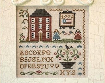 Oh My Stars - Cross Stitch Pattern by LITTLE HOUSE Needleworks - Sampler - 1776 - USA - Patriotic