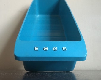 Vintage Blue Refrigerator Eggs Storage Drawer / Container.