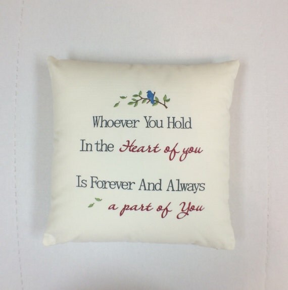 Embroidered Memory Pillow Sympathy Gift In Memory of