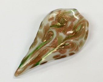 Lampwork Glass Pendant / Large Glass Pendant / Pendant for Jewelry Making / White with Swirls