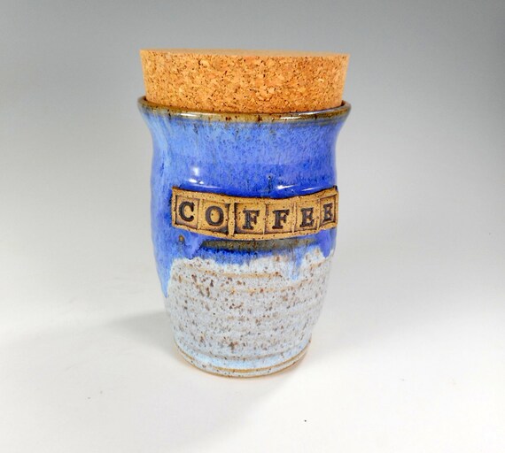 Ceramic coffee jar pottery coffee jar ceramic kitchen