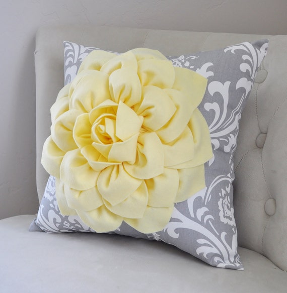 Yellow Decorative Throw Pillow Pillow Covers Yellow Flower