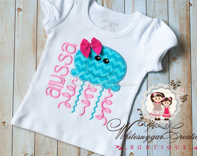 Girl Jelly Fish Shirt - Custom Jelly Fish Girl Shirt - Baby Girl Summer Outfit