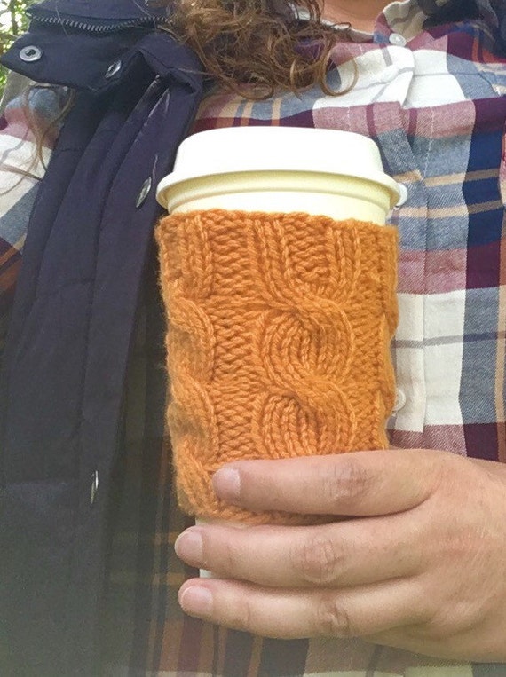 Coffee Cup Sleeve Coffee Mug Cozy Cable Knit Coffee Cup