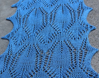 Cornflower Blue Big Fish in a Little Pond Pima Cotton Lightweight Rectangular Lace Scarf or Wrap