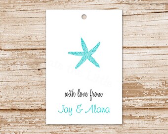 Sun and Sea Beach Seashell Gift Tags Starfish Tags