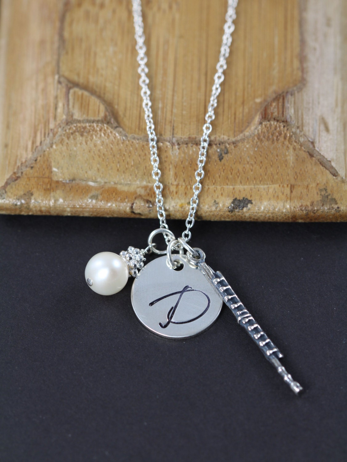 Flute Necklace Personalized flute Jewelry by ShinyLittleBlessings