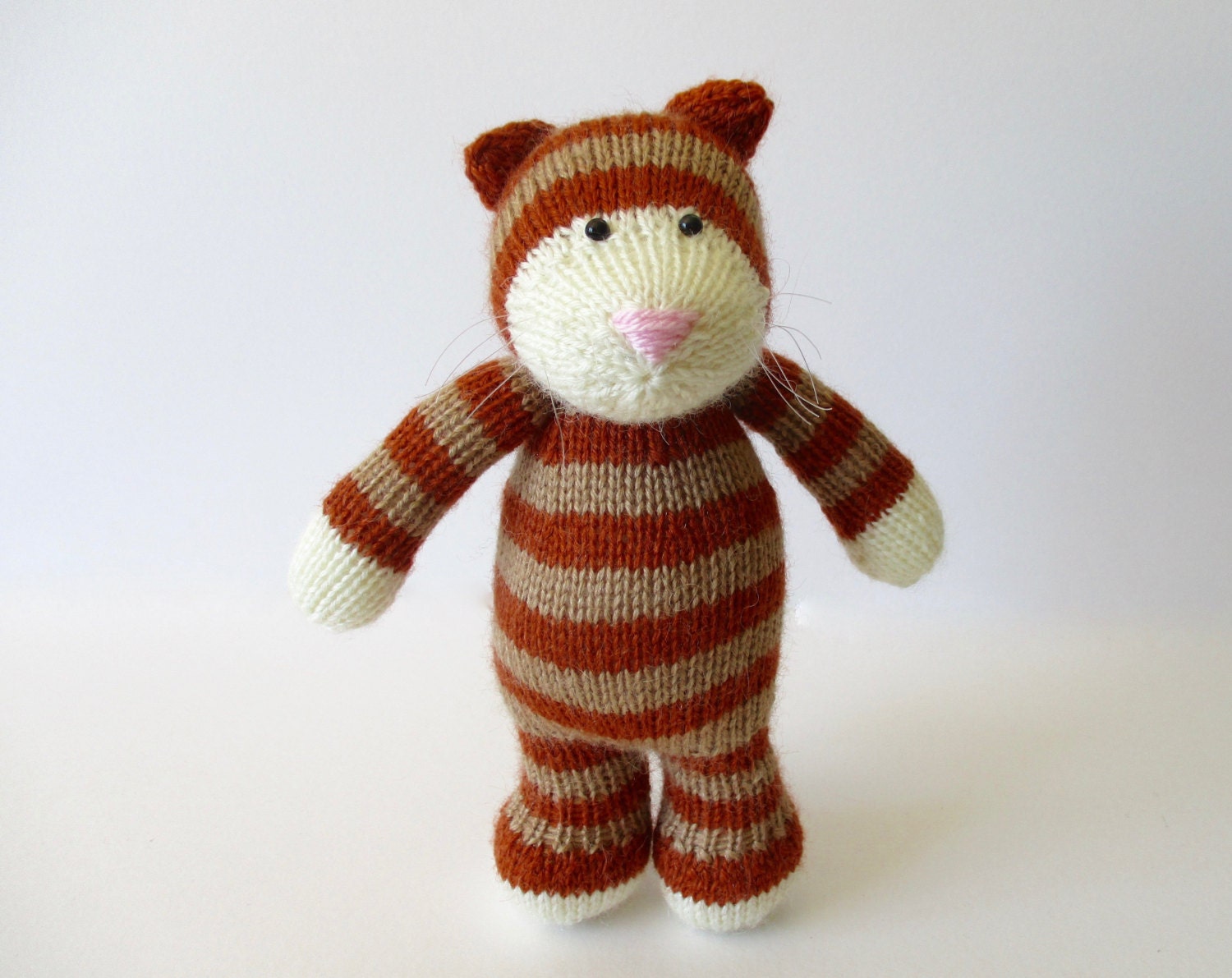Tabby cat toy knitting pattern by fluffandfuzz on Etsy