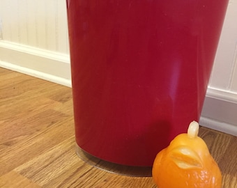 RED WASTEPAPER BASKET Lucite Acrylic Mid Century Modern, Modern, Minimalist, Primary Red at Modern Logic