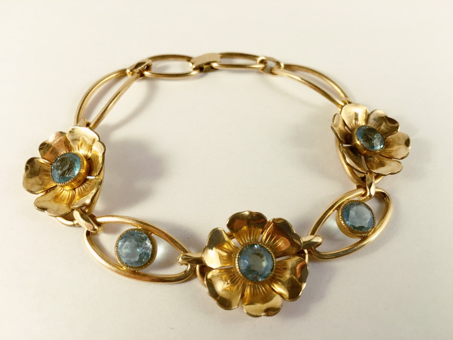 ART DECO JEWELRY Vintage Jewelry Simmons Bracelet Blue