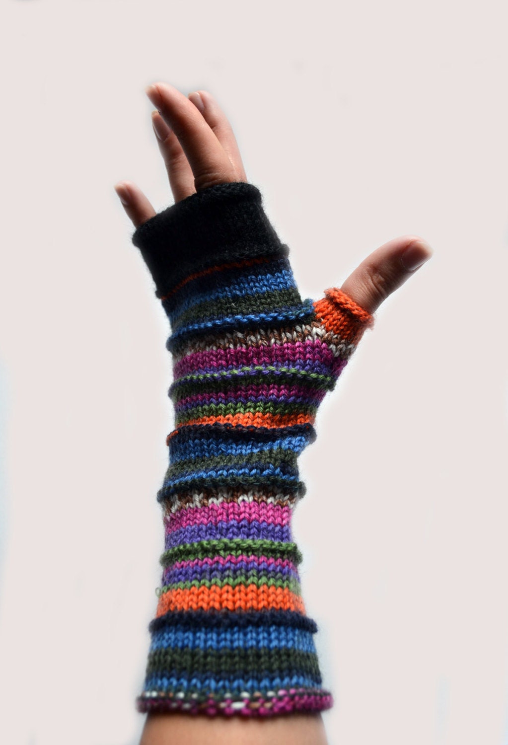 Merino Wool Fingerless gloves Wool Arm warmers by lyralyra