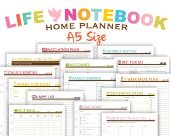The Life Notebook Planner A5 Filofax (DOWNLOADS ONLY)