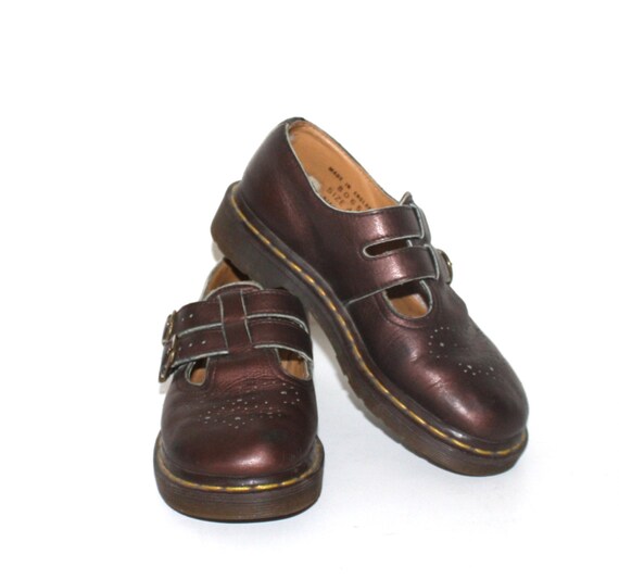Vintage Dr. Martens Mary Jane Shoes . 1980s RARE T-Strap