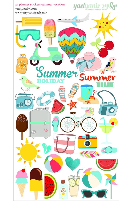 42 summer holiday planner stickers perfect for erin condren