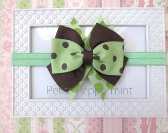 Baby headband, baby girl headband, newborn headband, toddler headband,green baby headband,green bow headband,green girl bow headband