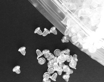 1000pcs WHOLESALE Earring Backs - Rubber Earring Backs - Clear Rubber Stoppers - Rubber Earring Backings - Plastic Ear Nut Earring Backs A57
