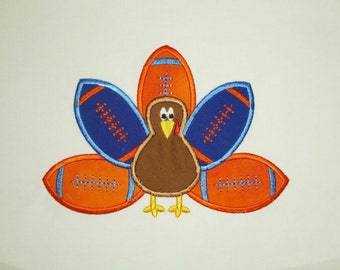 Any Team colors - football turkey appliqued shirt