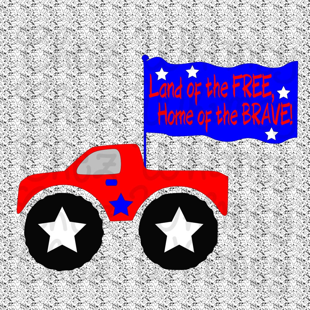 Download 4th of July Truck SVG Truck SVG Monster Truck with Flag